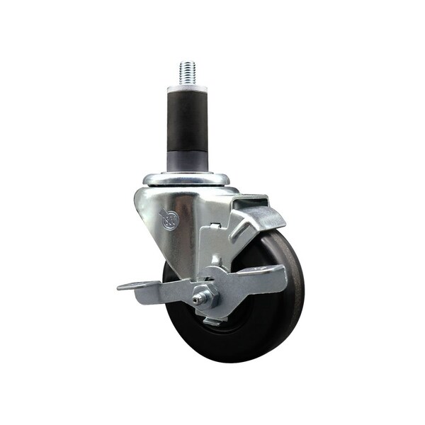 Service Caster 3.5'' Phenolic Swivel 1-1/4'' Expanding Stem Caster with Brake SCC-EX20S3514-PHS-TLB-114 - main